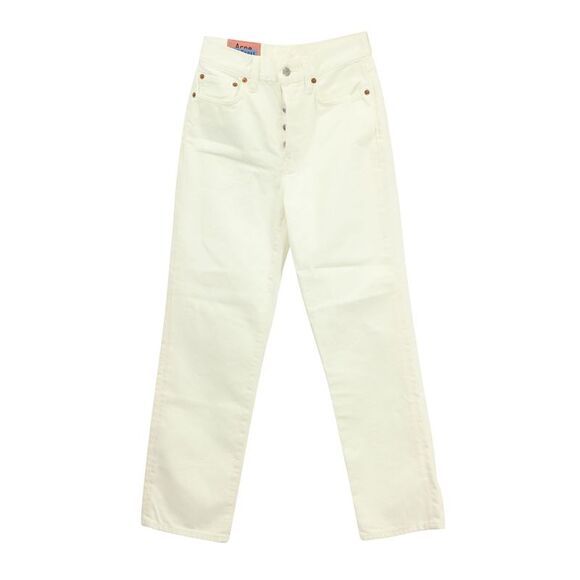 Acne Studios Straight Leg Jeans in White Cotton Women
